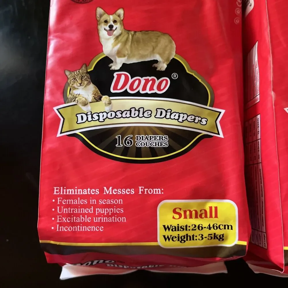 Lot of 2 New Dono Disposable Pet Diapers For Dogs & Cats 12 Each Small Waist